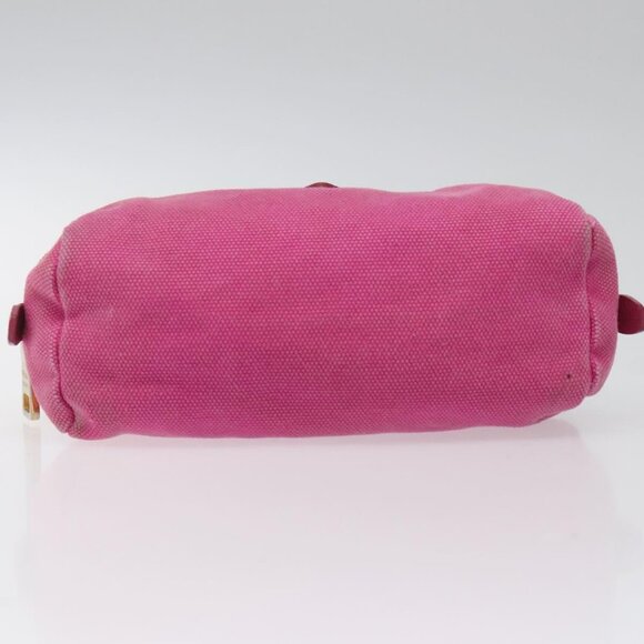 PRADA Pouch Canvas Pink Gold Auth hk2039 - Picture 7 of 13